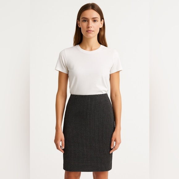 ✨ Black & White Loft Midi Skirt – Size Medium (NWOT) ✨ - Picture 1 of 10